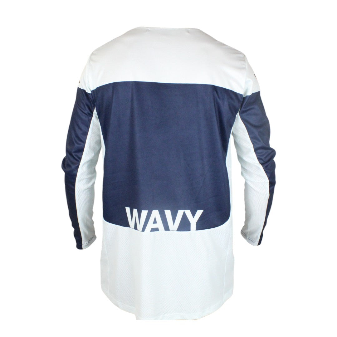 Blue on White Jersey