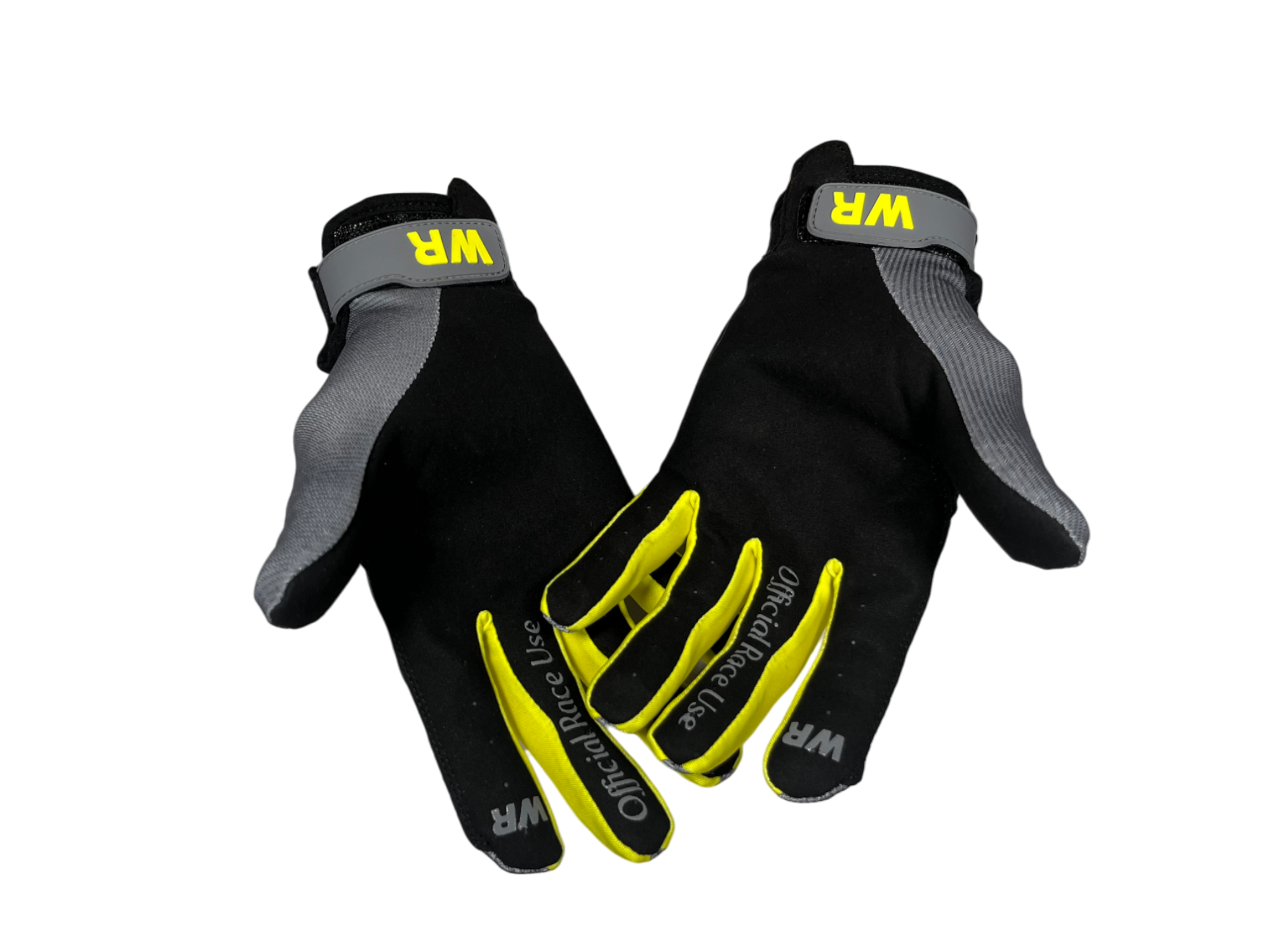 Yellow on Grey Gloves