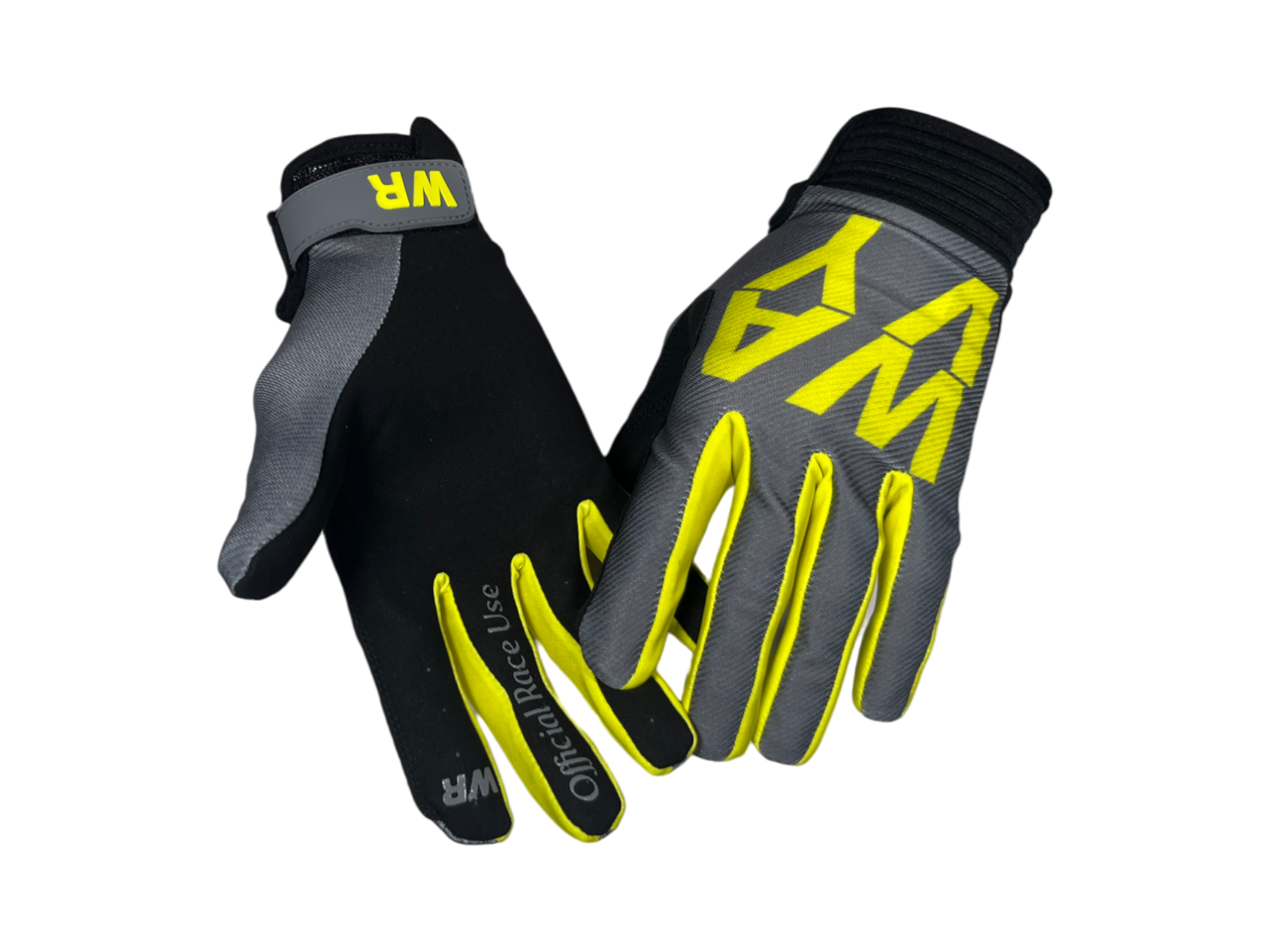 Yellow on Grey Gloves